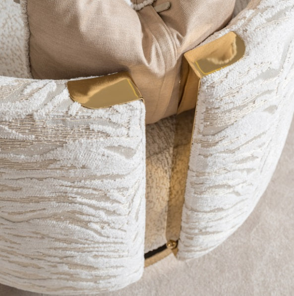 AICO Furniture Savannah Breeze Swivel Chair Cashmere in Bright Gold - Luxury Home Furniture (MI)