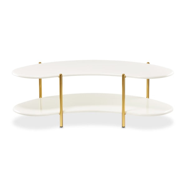 AICO Furniture Sassani Cocktail Table in Pearl White/Gold - Luxury Home Furniture (MI)