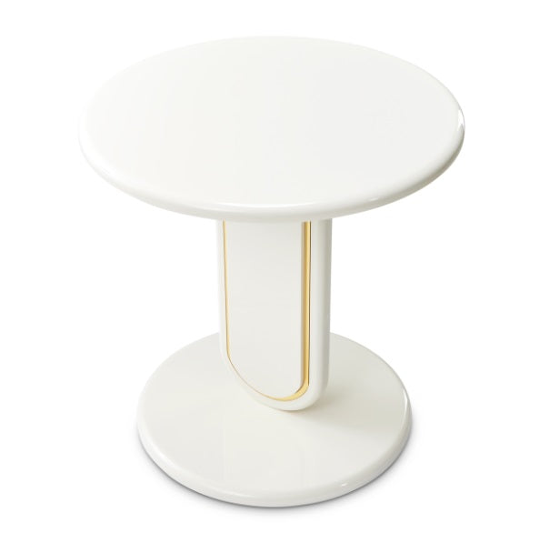 AICO Furniture Sassani End Table in Pearl White/Gold - Luxury Home Furniture (MI)