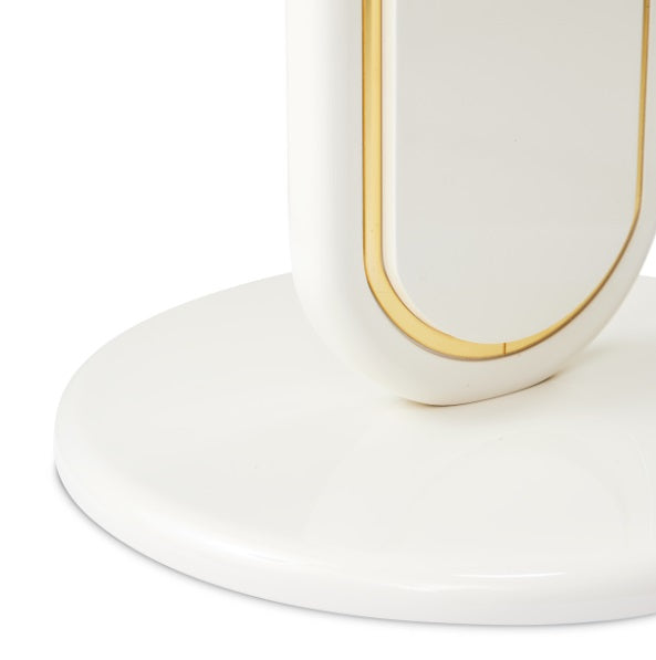 AICO Furniture Sassani Accent Table in Pearl White/Gold - Luxury Home Furniture (MI)