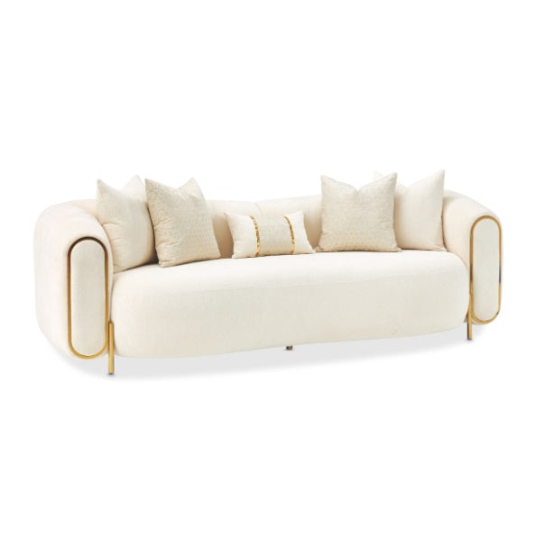 AICO Furniture Sassani Sofa Crepe in Gold - Luxury Home Furniture (MI)
