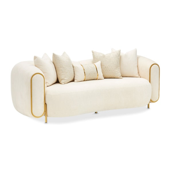 AICO Furniture Sassani Loveseat Crepe in Gold - Luxury Home Furniture (MI)
