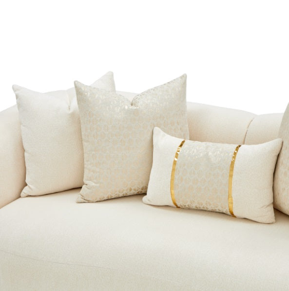 AICO Furniture Sassani Loveseat Crepe in Gold - Luxury Home Furniture (MI)