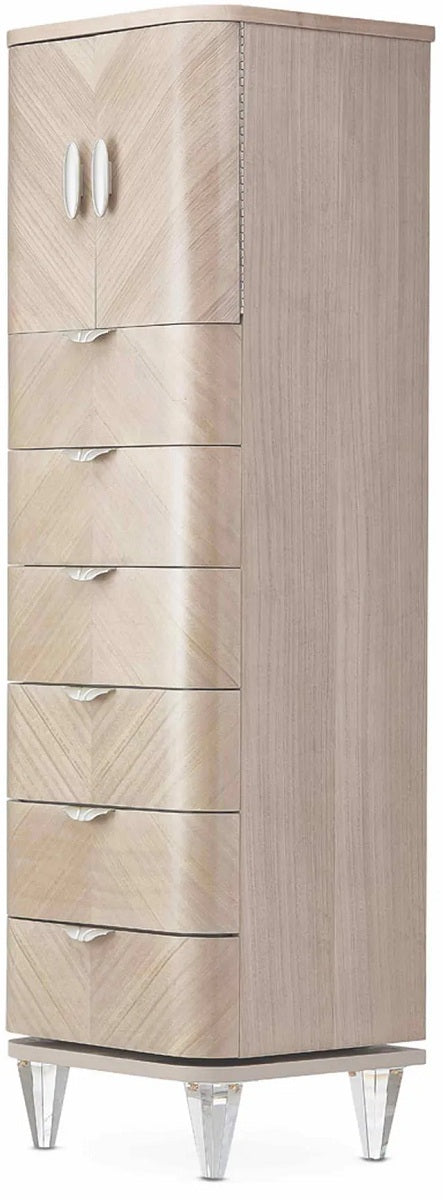 AICO Malibu Crest Lingerie Swivel Chest in Blush - Luxury Home Furniture (MI)