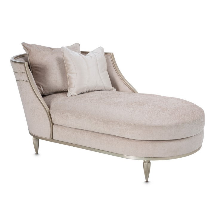 AICO London Place Chaise in Light Champagne - Luxury Home Furniture (MI)