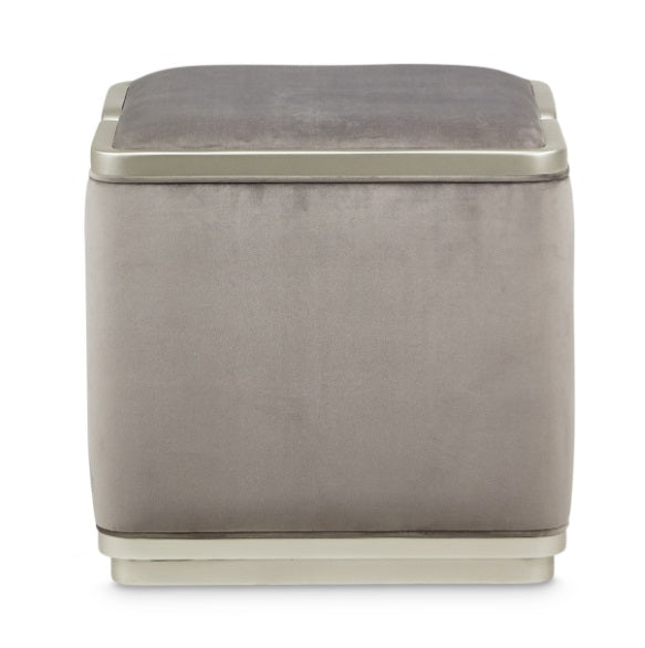 AICO Furniture Linea Ottoman in Silver Mist - Luxury Home Furniture (MI)