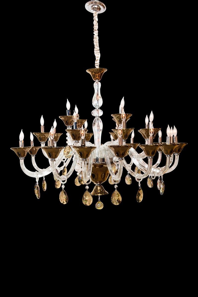 Aico Lighting Rundale 28 Light Chandelier in Clear and Chrome - Luxury Home Furniture (MI)