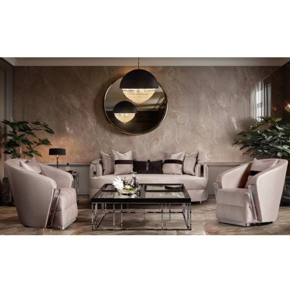 AICO Furniture Lighting Eclipse LED Light Chandelier with Black Dome in Clear - Luxury Home Furniture (MI)