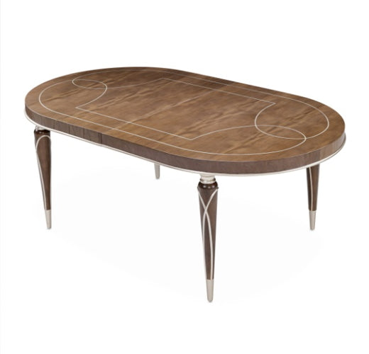 AICO Villa Cherie 4 Leg Oval Dining Table in Hazelnut - Luxury Home Furniture (MI)