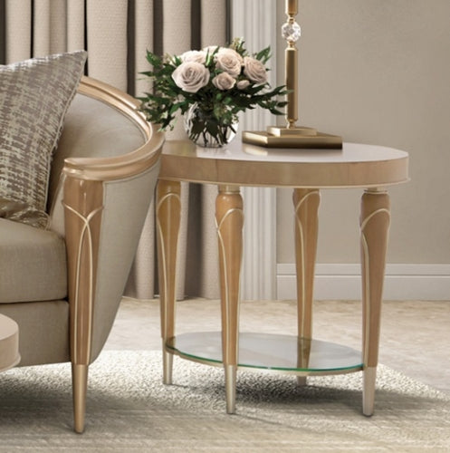 AICO Villa Cherie End Table in Caramel