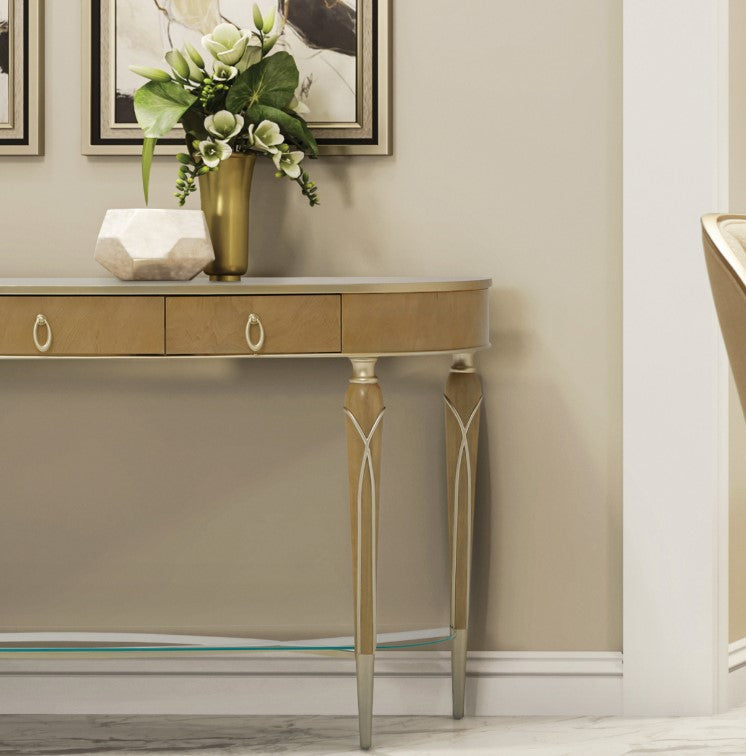 AICO Villa Cherie Console Table in Caramel - Luxury Home Furniture (MI)