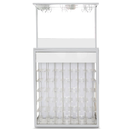 AICO Furniture State St. Wall Bar in Glossy White - Luxury Home Furniture (MI)
