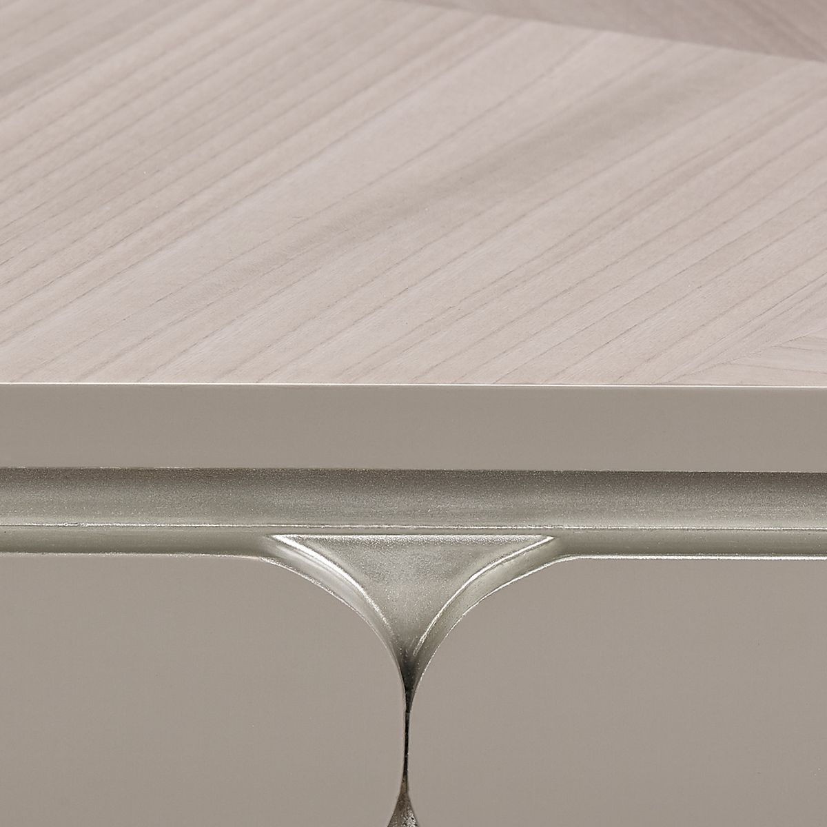 AICO Lanterna Rectangular Dining Table in Silver Mist