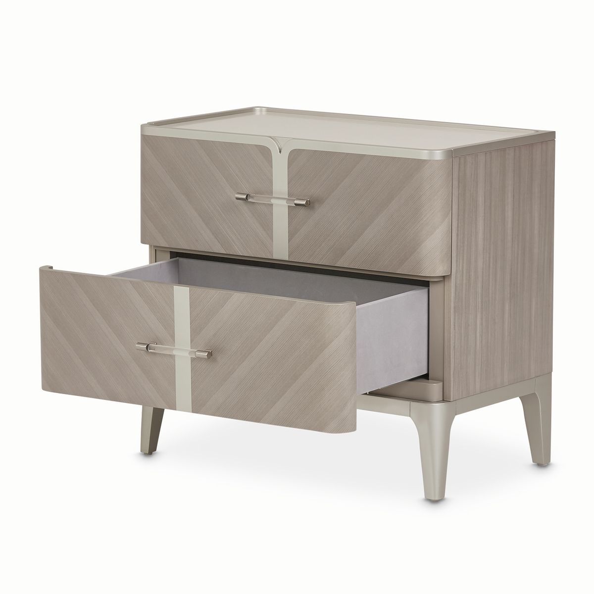 AICO Lanterna Nightstand in Silver Mist - Luxury Home Furniture (MI)