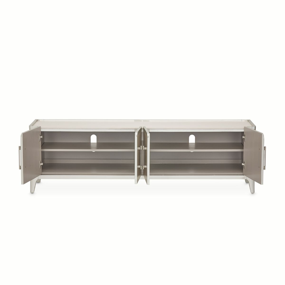 AICO Lanterna Media Cabinet in Silver Mist