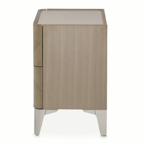 AICO Furniture Penthouse Nightstand in Ash Gray - Luxury Home Furniture (MI)