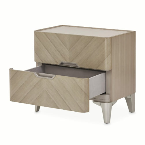 AICO Furniture Penthouse Nightstand in Ash Gray - Luxury Home Furniture (MI)