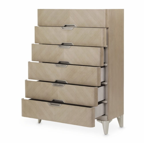AICO Furniture Penthouse Vertical Storage Cabinet-Chest of Drawers in Ash Gray - Luxury Home Furniture (MI)