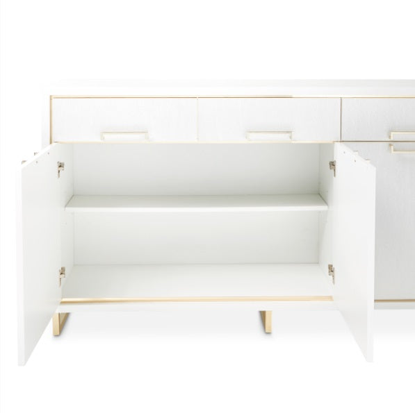 AICO Furniture Palm Gate Sideboard in Cloud White - Luxury Home Furniture (MI)