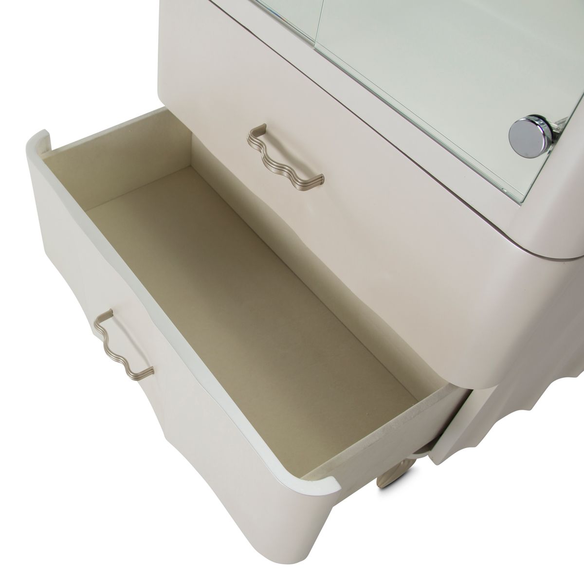 AICO London Place Display Cabinet in Creamy Pearl - Luxury Home Furniture (MI)