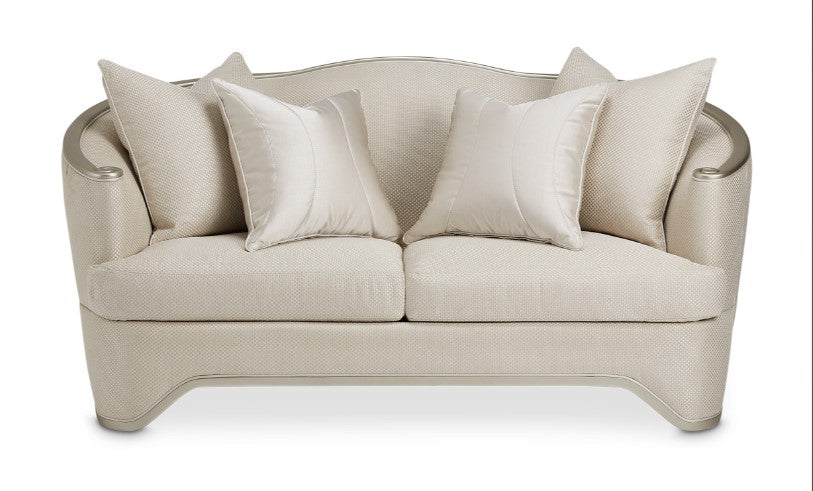 Aico London Place Loveseat in Light Champagne - Luxury Home Furniture (MI)