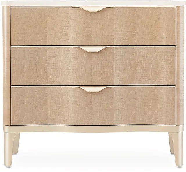 AICO Malibu Crest 3 Drawer Nightstand in Blush - Luxury Home Furniture (MI)