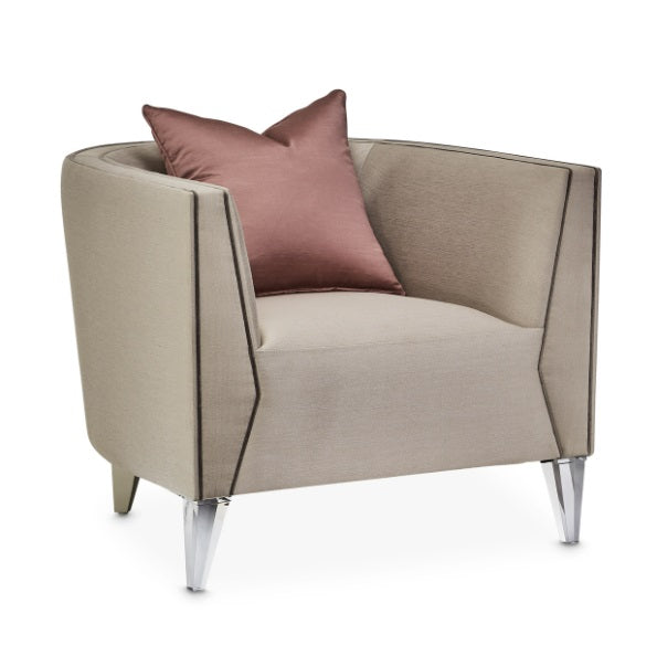 AICO Furniture Linea Matching Chair Metallic in Silver Mist - Luxury Home Furniture (MI)