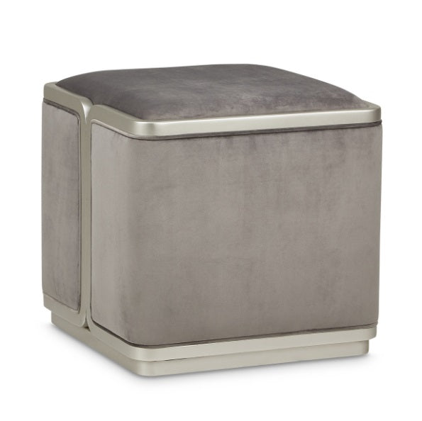AICO Furniture Linea Linea Ottoman Gray Pearl in Silver Mist - Luxury Home Furniture (MI)