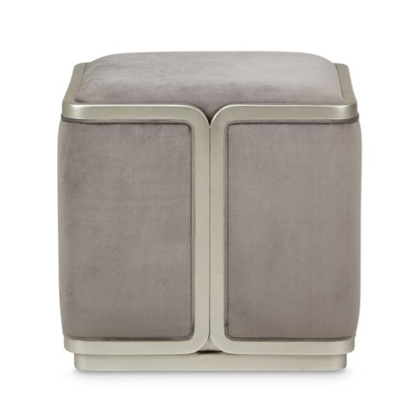 AICO Furniture Linea Linea Ottoman Gray Pearl in Silver Mist - Luxury Home Furniture (MI)