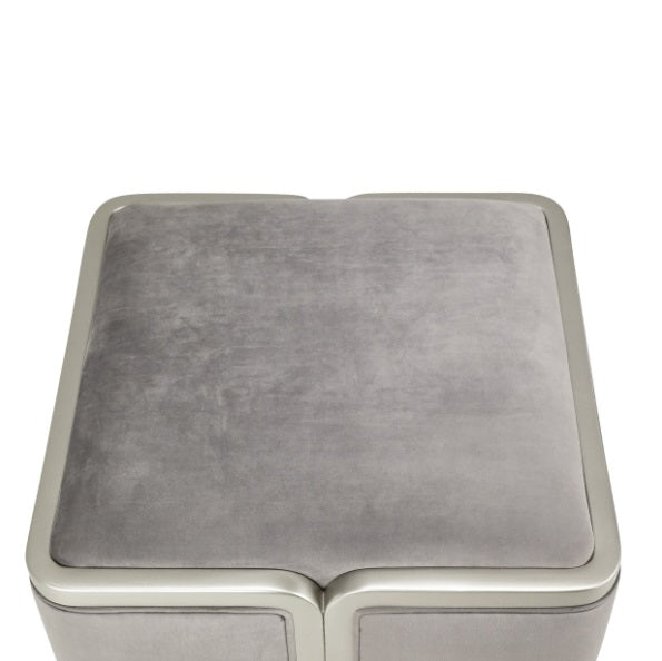 AICO Furniture Linea Linea Ottoman Gray Pearl in Silver Mist - Luxury Home Furniture (MI)