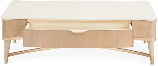 AICO Malibu Crest Rectangular Cocktail Table in Blush - Luxury Home Furniture (MI)