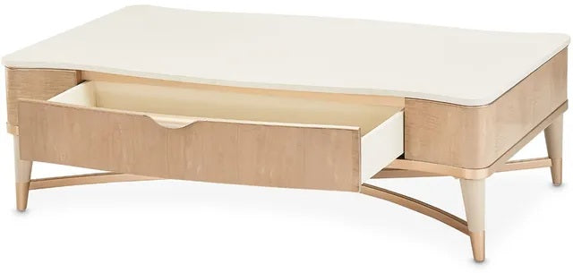 AICO Malibu Crest Rectangular Cocktail Table in Blush - Luxury Home Furniture (MI)