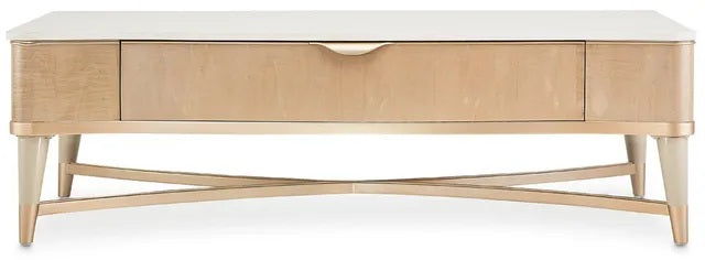 AICO Malibu Crest Rectangular Cocktail Table in Blush - Luxury Home Furniture (MI)