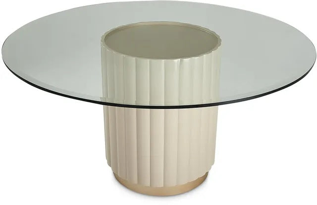AICO Malibu Crest Round Dining Table in Chardonnay - Luxury Home Furniture (MI)