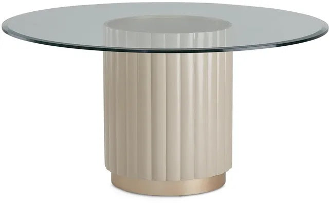 AICO Malibu Crest Round Dining Table in Chardonnay - Luxury Home Furniture (MI)