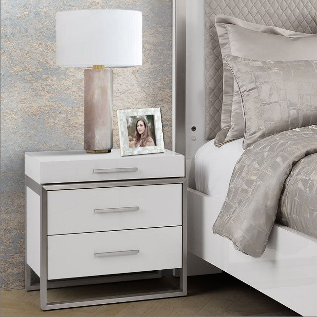 AICO Marquee Nightstand in Cloud White - Luxury Home Furniture (MI)