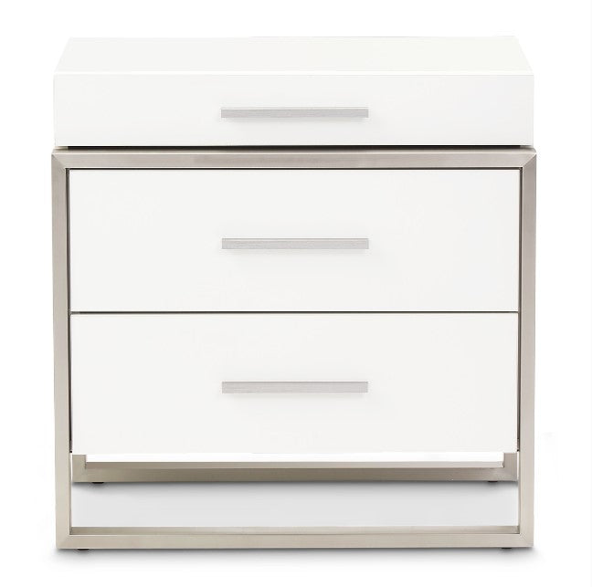 AICO Marquee Nightstand in Cloud White - Luxury Home Furniture (MI)