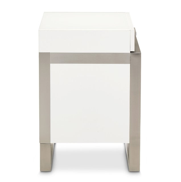 AICO Marquee Nightstand in Cloud White - Luxury Home Furniture (MI)