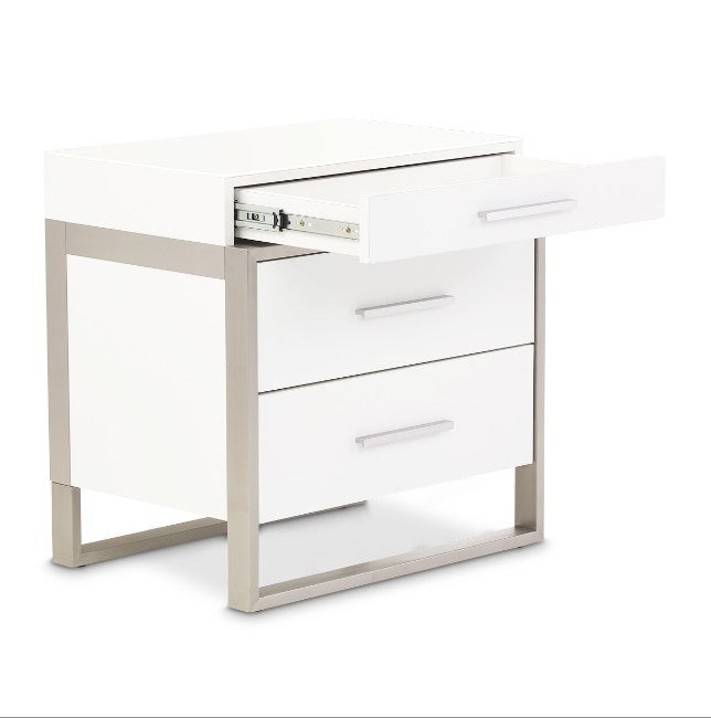 AICO Marquee Nightstand in Cloud White - Luxury Home Furniture (MI)