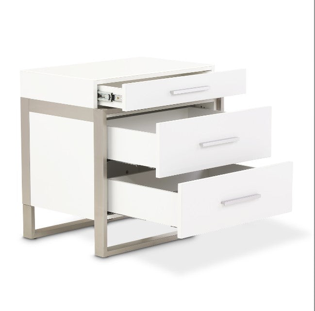 AICO Marquee Nightstand in Cloud White - Luxury Home Furniture (MI)