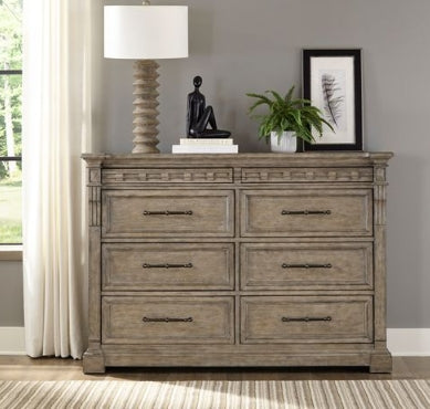 Liberty Furniture Town & Country 8 Drawer Dresser in Dusty Taupe - Luxury Home Furniture (MI)