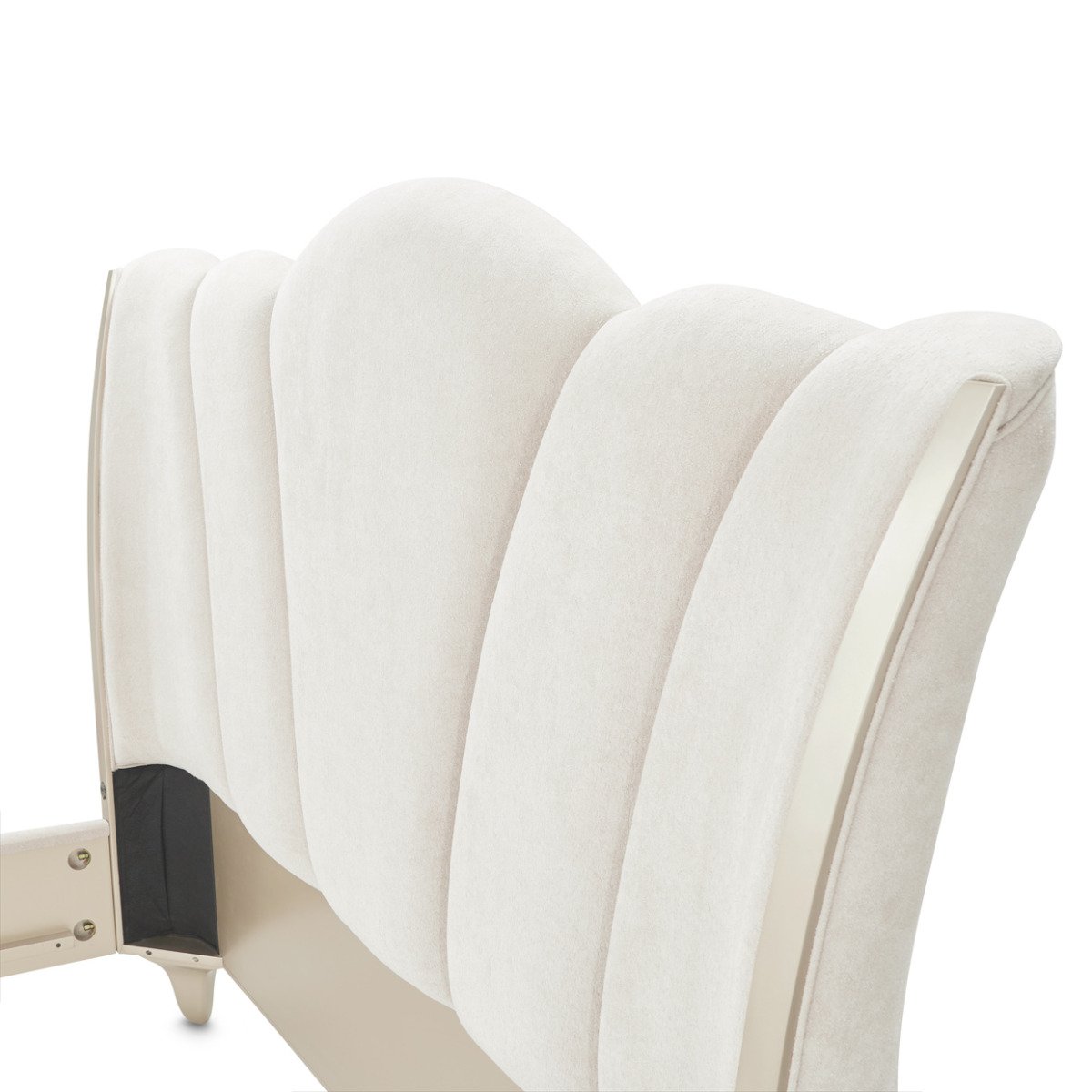 AICO Furniture La Marisia King Upholstered Platform Bed in Creamy Pearl - Luxury Home Furniture (MI)