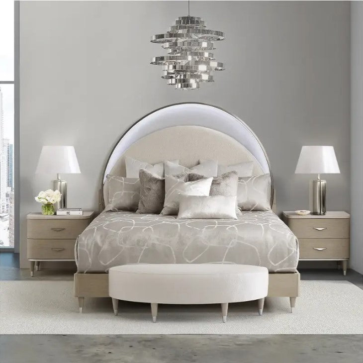 AICO Eclipse Cal King Upholstered Bed in Moonlight - Luxury Home Furniture (MI)