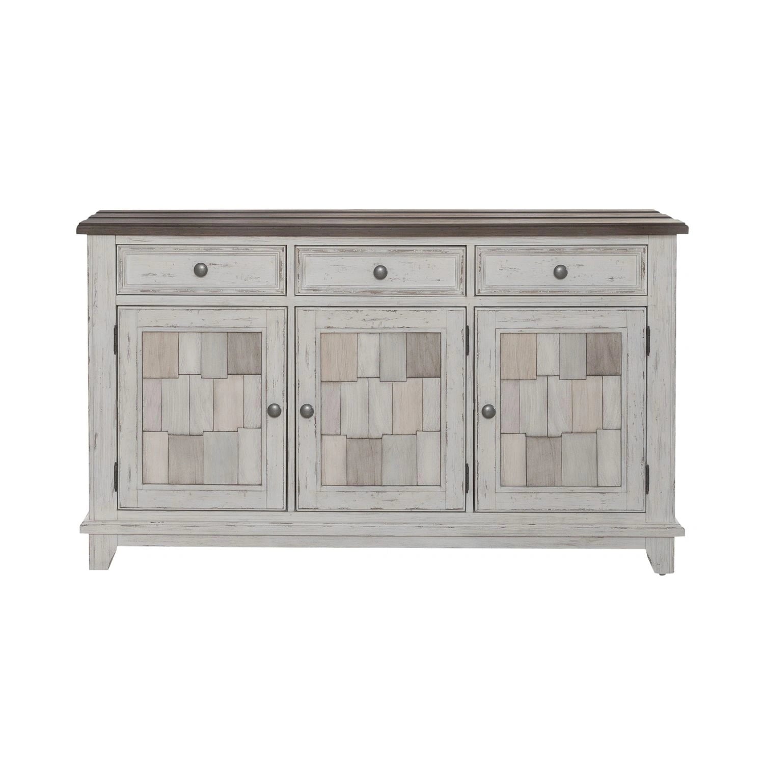 River Place Accent Server in Riverstone White & Tobacco image