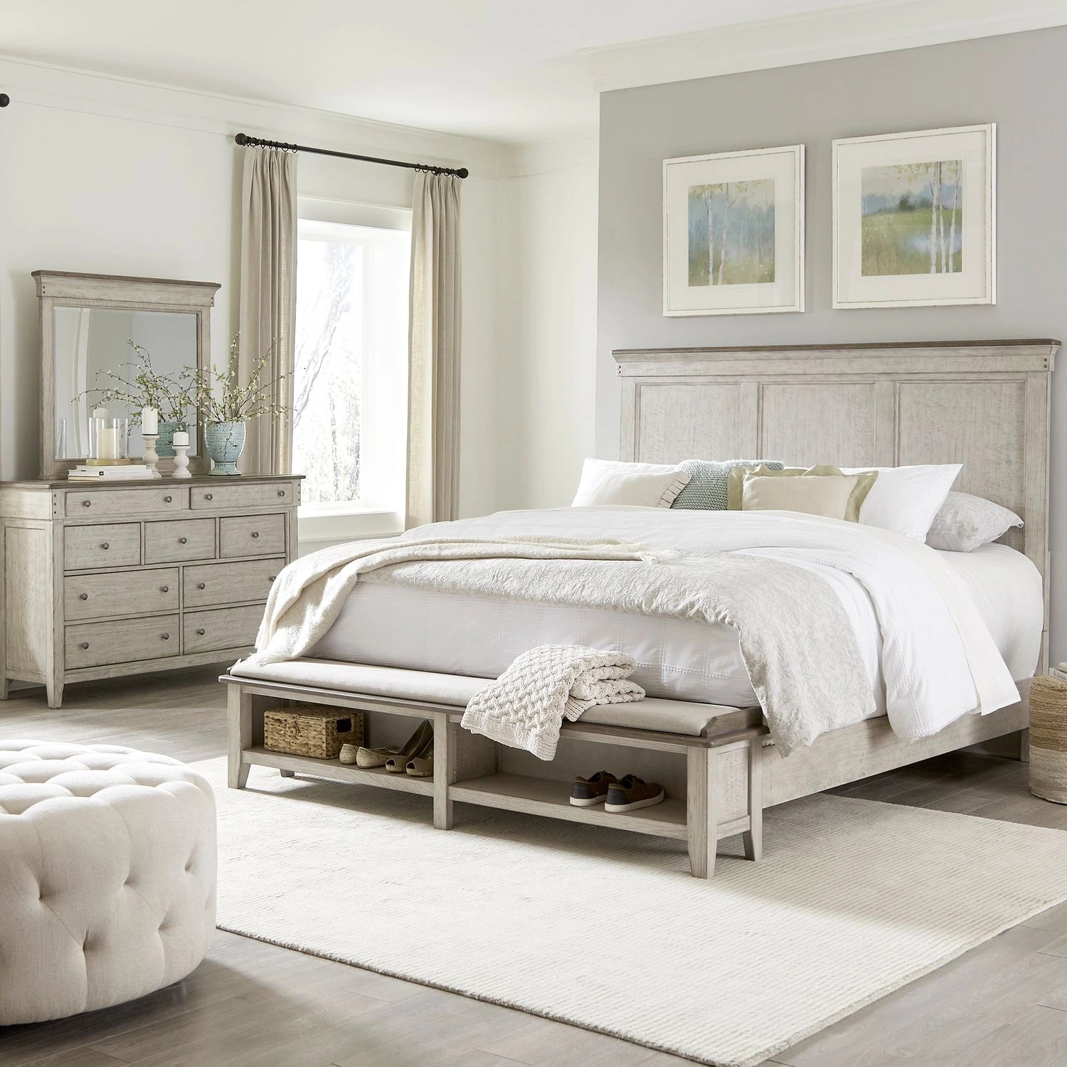 Ivy Hollow King California Storage Bed, Dresser & Mirror image