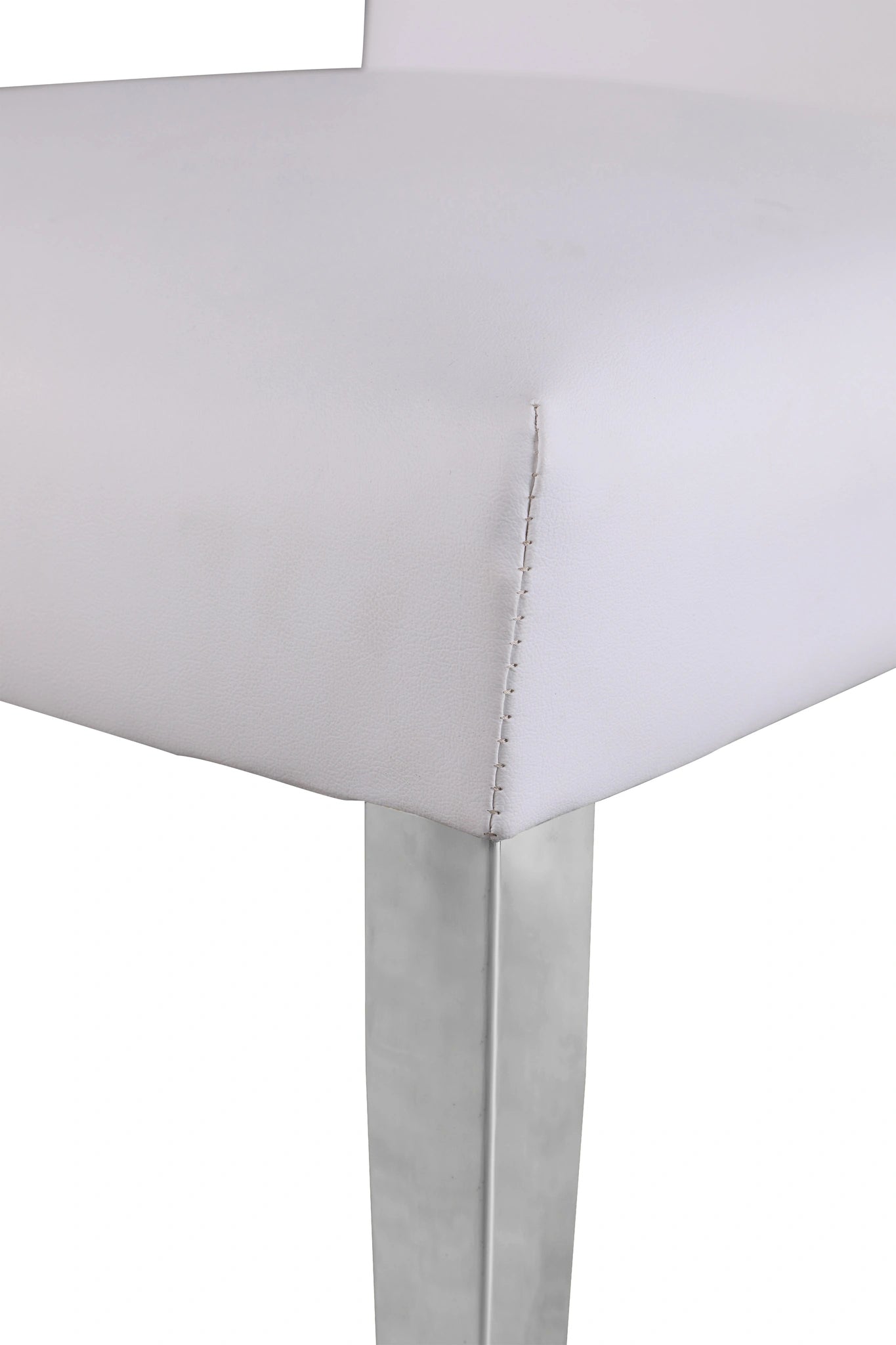 Porsha White Faux Leather Dining Chair