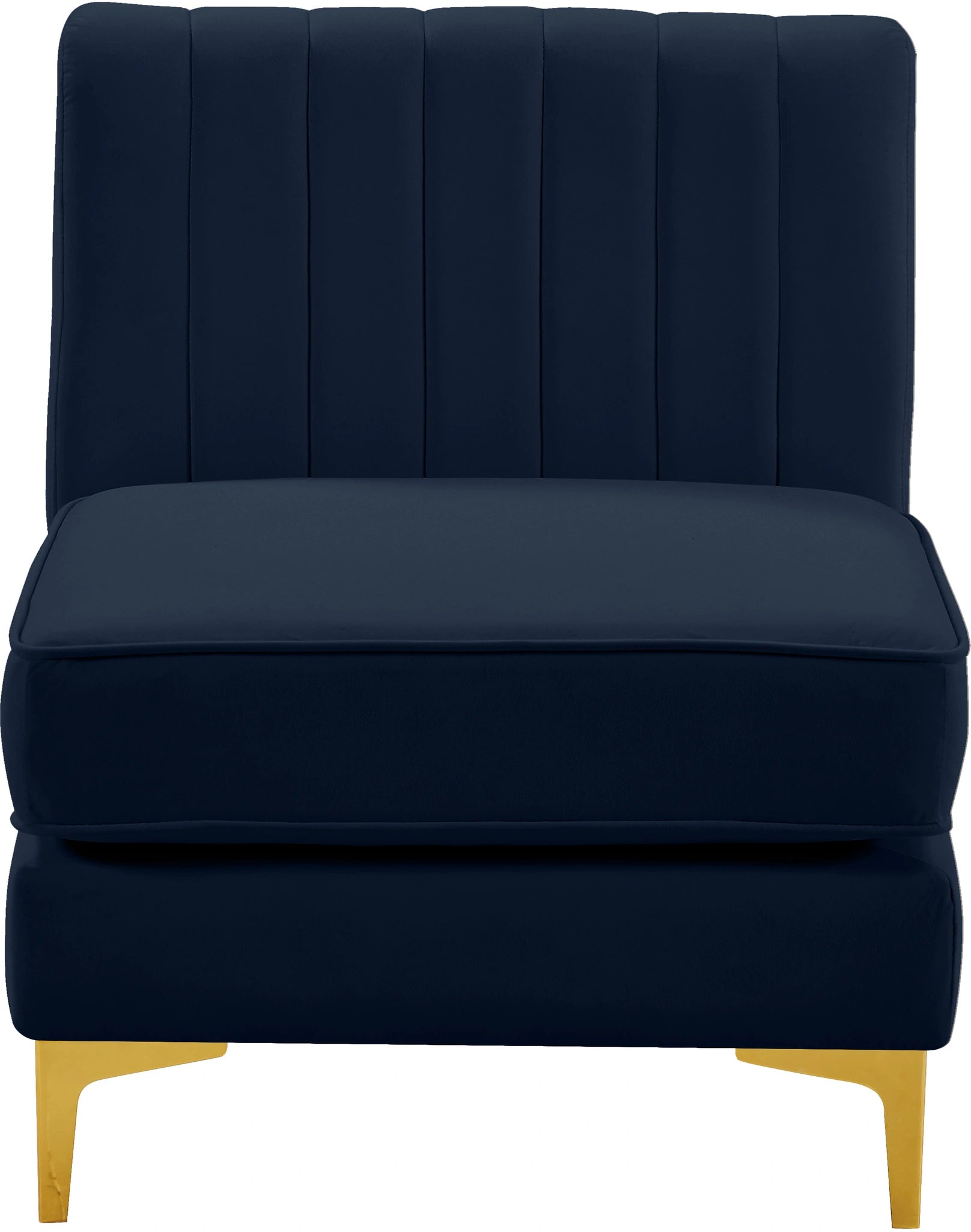 Alina Navy Velvet Armless Chair