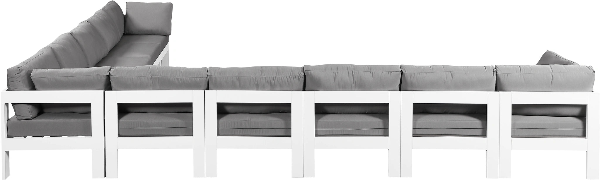 Nizuc Grey Waterproof Fabric Outdoor Patio Modular Sectional