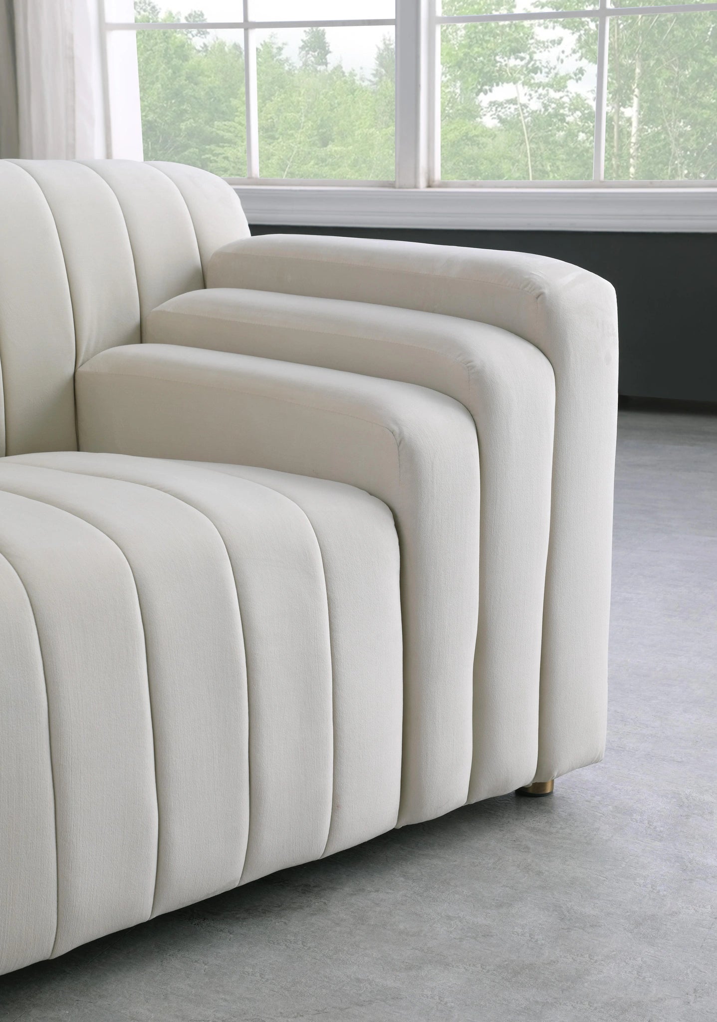 Naya Cream Velvet Sofa