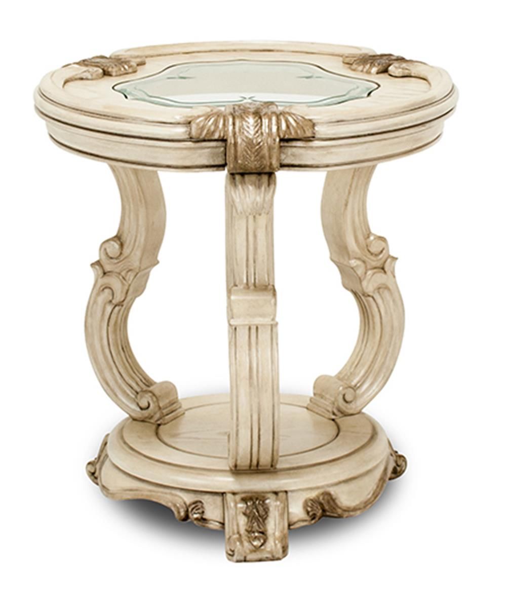 Aico Platine de Royale Chairside Table in Champagne